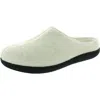 Array Womens Fleece Lined Man Made Slide Slippers In White