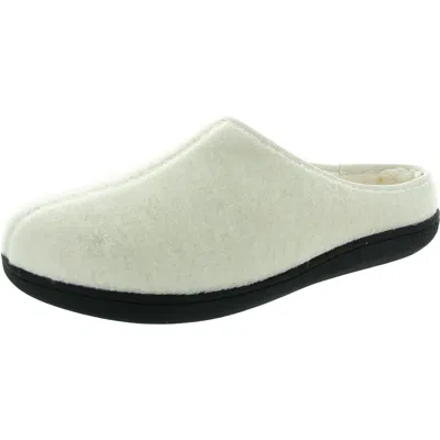 Array Womens Fleece Lined Man Made Slide Slippers In White
