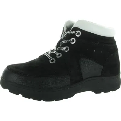 Array Womens Lace-up Leather Winter & Snow Boots In Black
