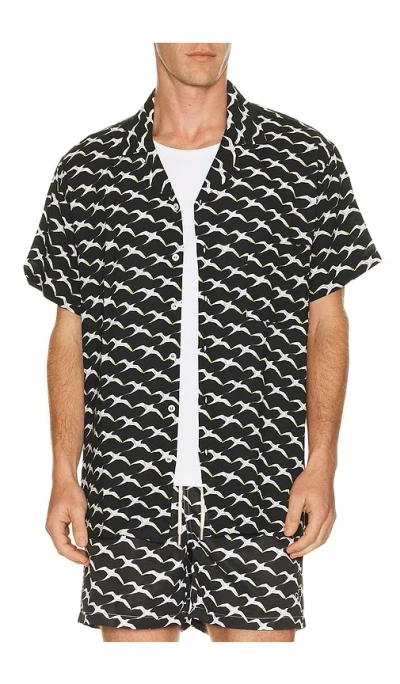 Arrels Barcelona Birds X Clara Arn?s Camp Collar Shirt In Black