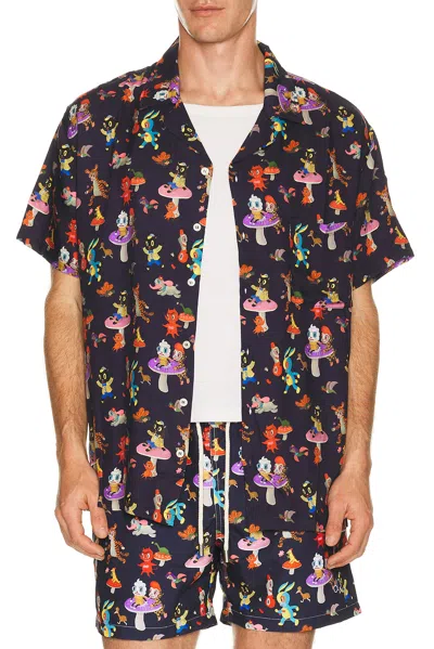 Arrels Barcelona Catch The Wind X Gary Baseman Camp Collar Shirt In Multi