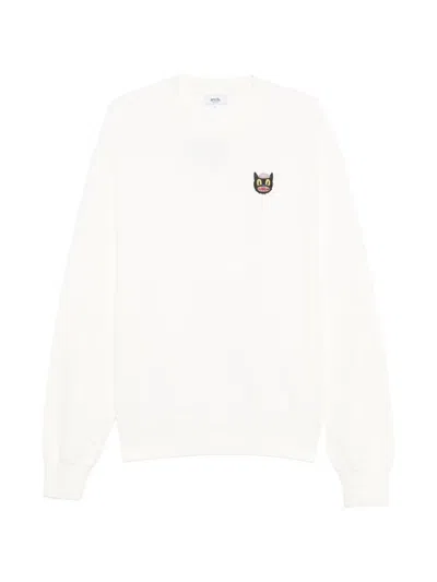 Arrels Barcelona Cat-embroidered Sweatshirt In White