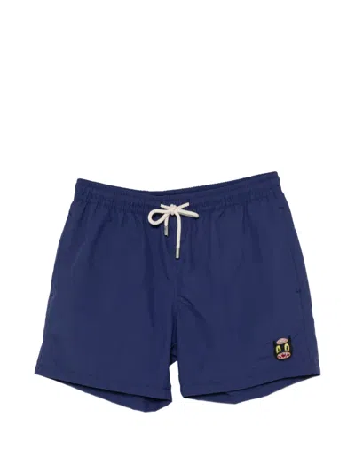 Arrels Barcelona Mens Navy Small-cat Embroidered Swim Shorts In Blue