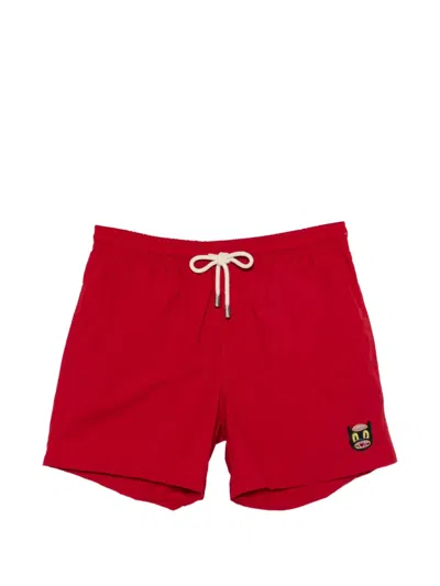 Arrels Barcelona Mens Small-cat Embroidered Swim Shorts Xl In Red