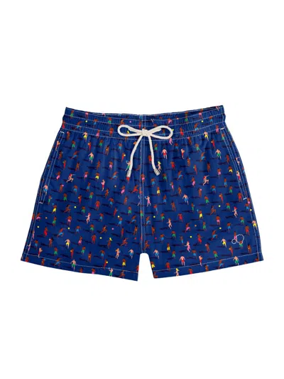 Arrels Barcelona Men's Altinha Print Swim Shorts In Blue