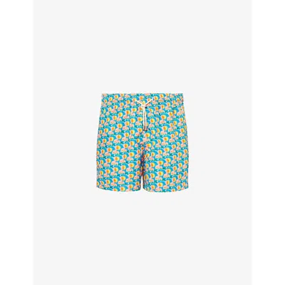 Arrels Barcelona Mens Blue Sunbathing Rob Wilson Printed Swim Shorts