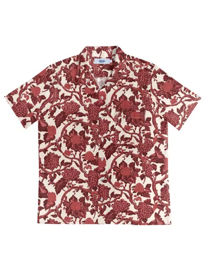 Arrels Barcelona Men's Floral Regular-fit Camp Shirt In Red