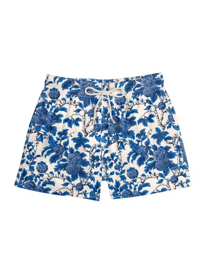 Arrels Barcelona Men's Floral Regular-fit Swim Shorts In Blue