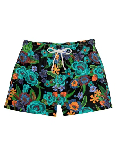 Arrels Barcelona Men's Painterly Floral Regular-fit Swim Shorts In Multi