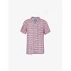 Arrels Barcelona Mens Pink Bubblegum Olimpia Printed Woven Shirt In Pink Bubblegum