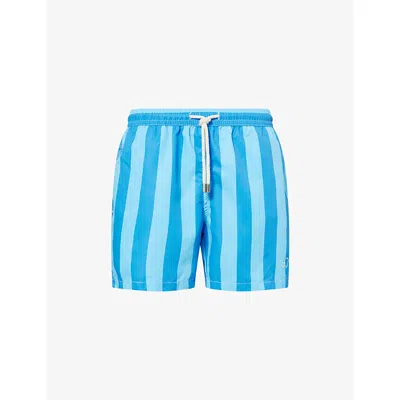 Arrels Barcelona Mens Multicolour Beach Stripe Printed Swim Shorts In Blue