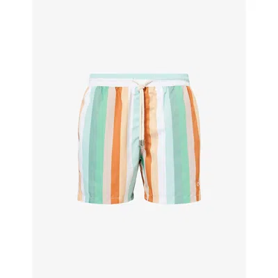 Arrels Barcelona Mens Multicolour Beach Stripe Printed Swim Shorts
