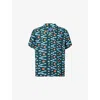Arrels Barcelona Mens  X David Vanadia Iconic Camp-collar Woven Shirt Blue Eyes