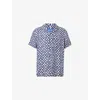 Arrels Barcelona Mens Blue Molinos  X Álvaro Picardo Molinos Camp-collar Woven Shirt