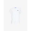 Arrels Barcelona Mens Logo-embroidered Crewneck Cotton T-shirt White Le Bel Ete