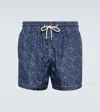 Arrels Barcelona Printed Swim Shorts In Navy