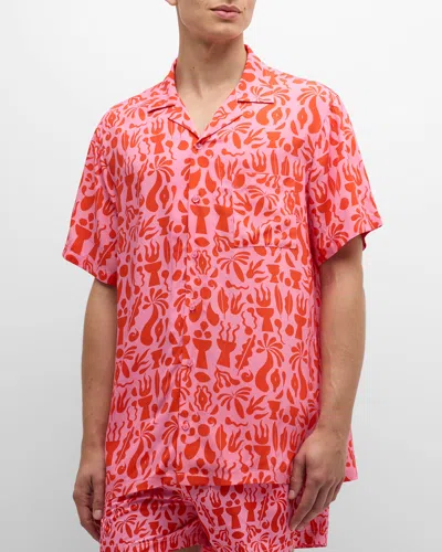 Arrels Men's Alejandra Anglada Tulum Camp Shirt In Pink