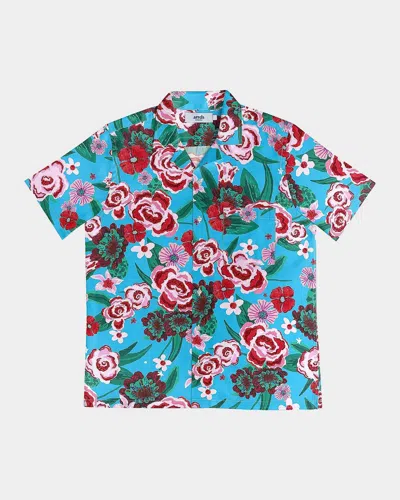 Arrels Men & Apos;s Blue Flowers Camp Shirt