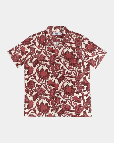 Arrels Men & Apos;s Floral Regular-fit Camp Shirt In Red