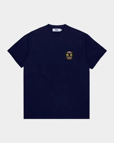 Arrels Men & Apos;s Small Cat Cotton T-shirt In Blue