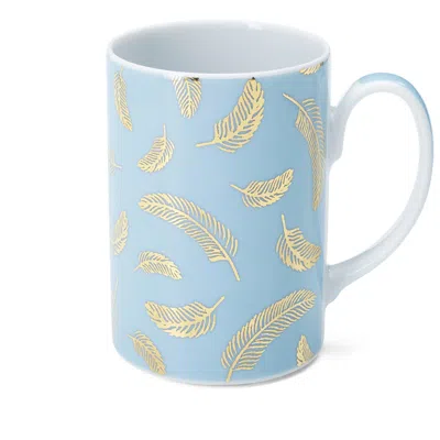 Arro Porcelain Blue / Gold A Light Blue Mug In Multi