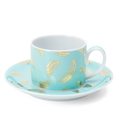 Arro Porcelain Light Turquoise Tea- And Coffeecup In Blue
