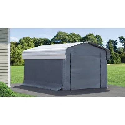 Arrow Carports Enclosure Kit For Galvanized Steel Carport, Fabric Carport Wall Panels, 10' X 15' X 7' In Gray