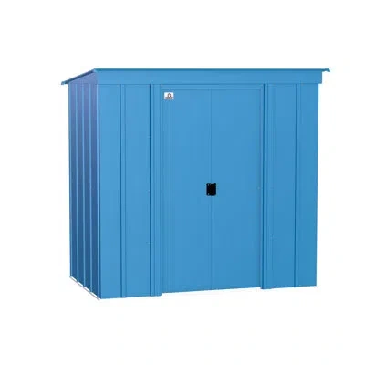 Arrow Classic Steel Storage Shed, 6x4 In Blue Gray