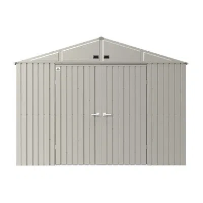 Arrow Elite Steel Storage Shed, 10x14 In Cool Gray