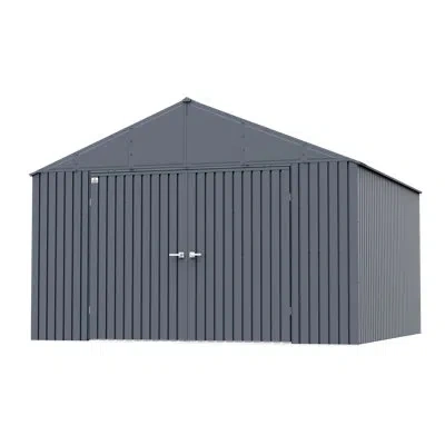Arrow Elite Steel Storage Shed, 12x12 In Anthracite
