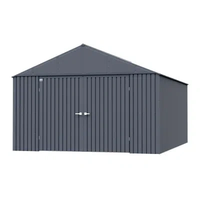 Arrow Elite Steel Storage Shed, 12x16 In Anthracite