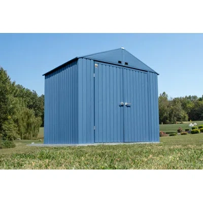 Arrow Elite Steel Storage Shed, 8x6, Blue Grey