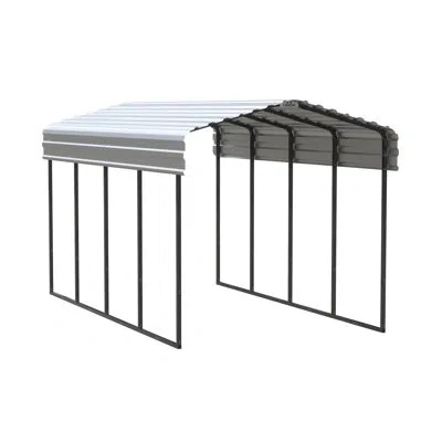 Arrow Galvanized Steel Carport, 10x20x9 In Eggshell