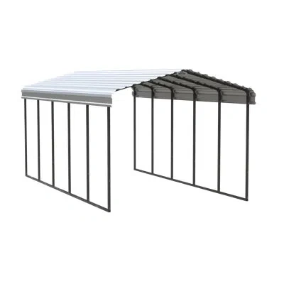 Arrow Galvanized Steel Carport, 12x24x9 In Eggshell