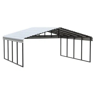 Arrow Galvanized Steel Carport, 20x20x9 In Eggshell