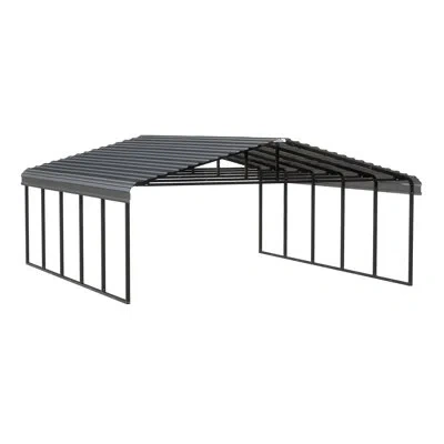Arrow Galvanized Steel Carport, 20x24x9 In Charcoal