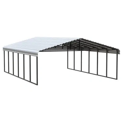 Arrow Galvanized Steel Carport, 20x29x9 In Eggshell