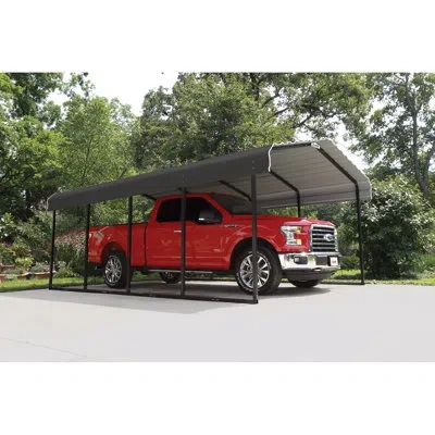 Arrow Galvanized Steel Carport In Charcoal