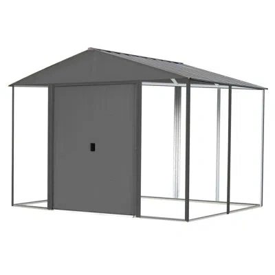 Arrow Ironwood Steel Hybrid Shed Kit 10 X 8 Ft. Galvanized Anthracite In Black;brown