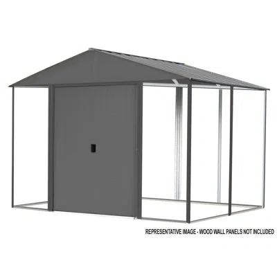 Arrow Ironwood Steel Hybrid Shed Kit 8 X 8 Ft. Galvanized Anthracite In Gray
