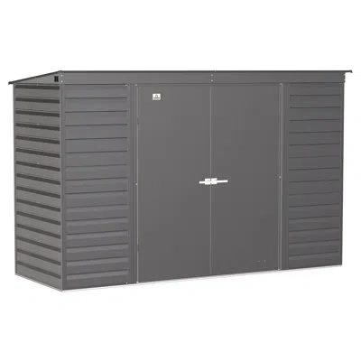Arrow Select Steel Storage Shed Steel Storage Shed, 10x4 In Charcoal