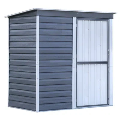 Arrow Shed-in-a-box Steel Outdoor Storage Shed, 6 X 4 Ft, Galvanized Charcoal In Gray;cream