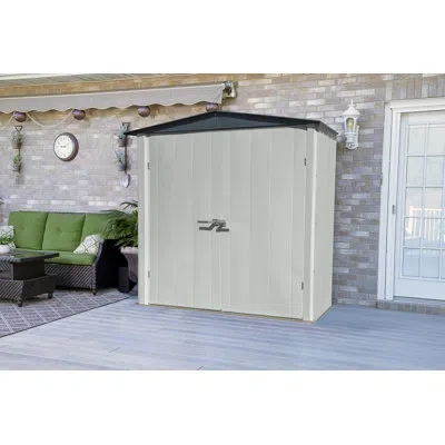 Arrow Spacemaker Patio Shed, 6x3, Flute Grey And Anthracite In Gray