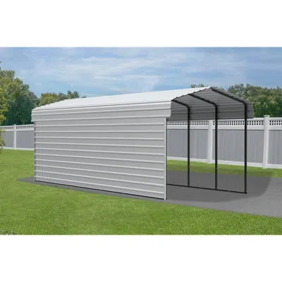 Arrow Steel Carport With 1 Side Wall Kit, 10x29x9 In White