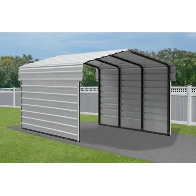 Arrow Steel Carport With 2 Side Wall Kits, 10x15x7 In White