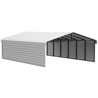 Arrow Steel Carport With 2 Side Wall Kits, 20x29x7 In White