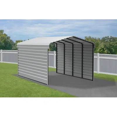Arrow Steel Carport With 2 Side Wall Kits In White