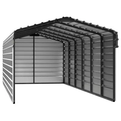 Arrow Steel Carport With 3 Wall Kits, 10x29x07 In White