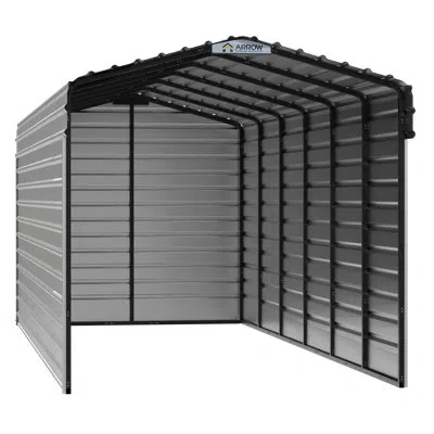 Arrow Steel Carport With 3 Wall Kits, 10x29x09 In White