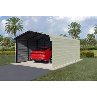 Arrow Steel Carport With 3 Wall Kits In Multi